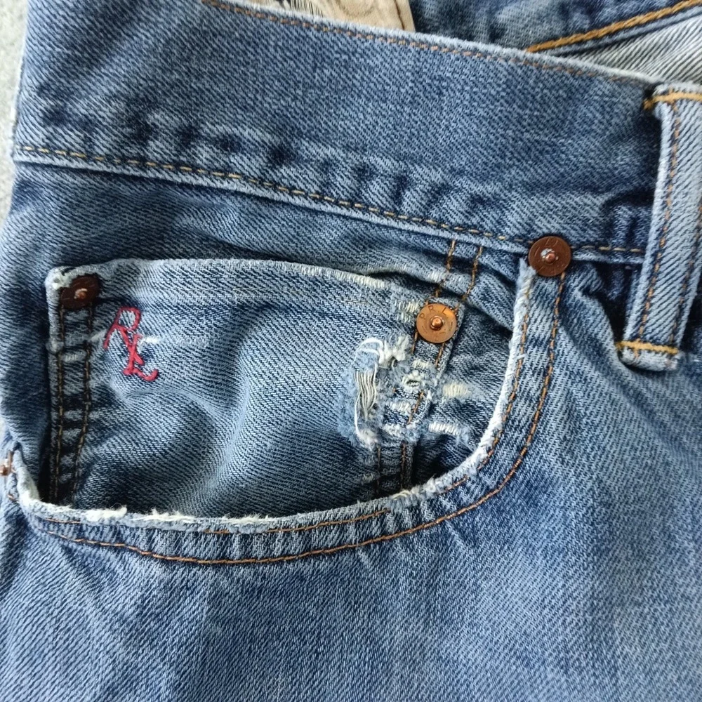 Polo Ralph Lauren 867 Mens Straight Leg Light Wash Blue Denim Jeans 46x30
